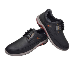 کفش طبی مردانه چرم ریباری مدل C3 رنگ مشکی