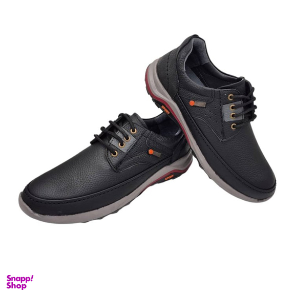 کفش طبی مردانه چرم ریباری مدل C3 رنگ مشکی