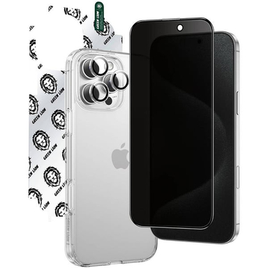 محافظ صفحه نمایش گرین لاین مدل 4in1 مناسب برای گوشی موبایل اپل iPhone 16 Pro Max به همراه محافظ پشت گوشی و محافظ لنز و کاور