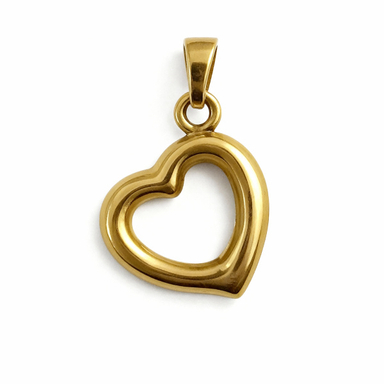 آویز گردنبند طلا 18 عیار زنانه طرح قلب توخالی