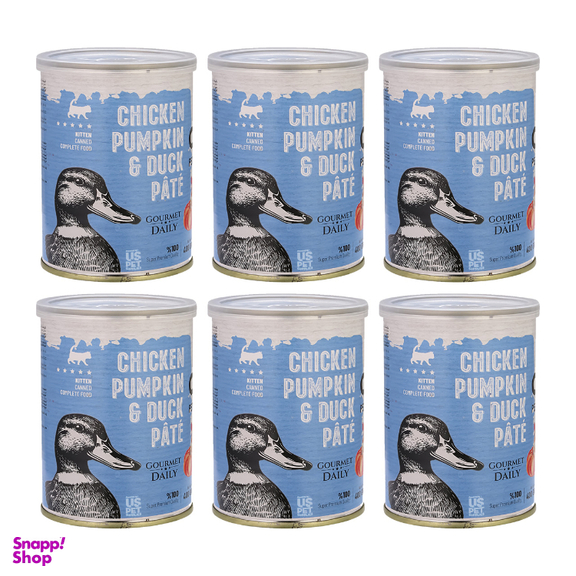 غذای تر گربه یو اس پت مدل مرغ و کدو وزن 400 گرم بسته 6 عددی