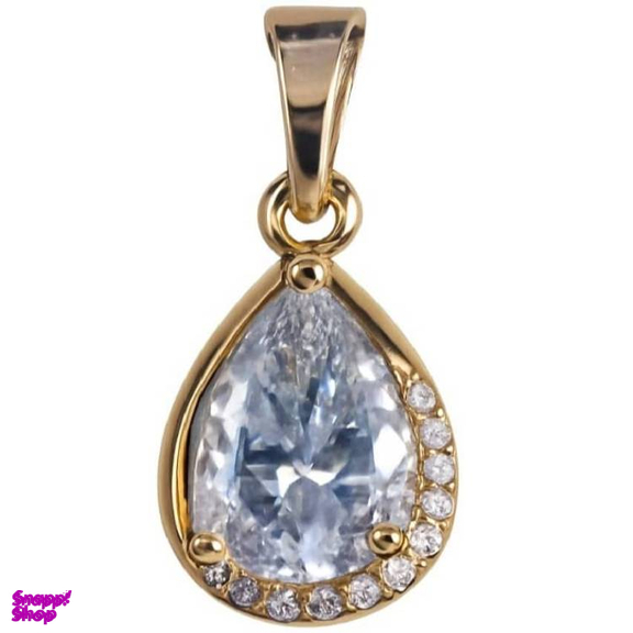 پلاک گردنبند زنانه ژوپینگ مدل تک نگین اشکی کد 011