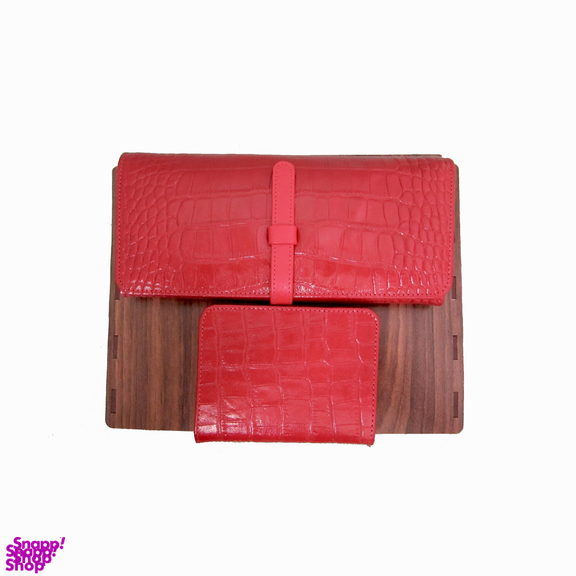 ست هدیه کیف پول و جاکارتی چرم طبیعی زنانه مدل sarvakcharm
