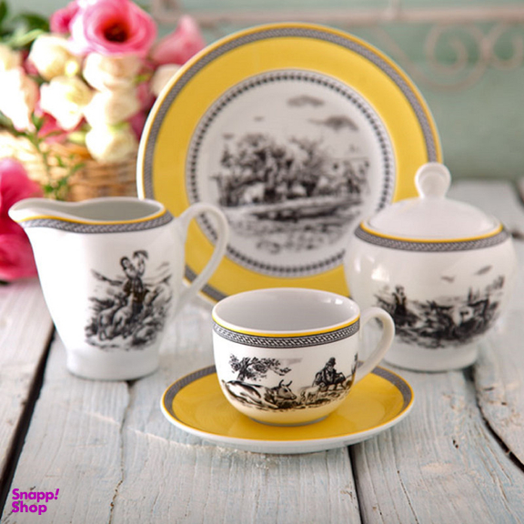 سرویس چای خوری 17 پارچه چینی زرین ایران مدل ایتالیا اف ویلیج درجه عالی