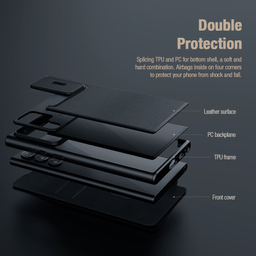 کیف کلاسوری نیلکین مدل Qin Pro Plain Cloth مناسب برای گوشی موبایل سامسونگ Galaxy S23 Ultra