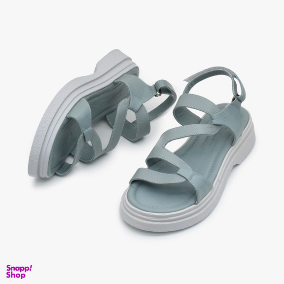 صندل زنانه چرم تهران کد A64T رنگ نقرابی