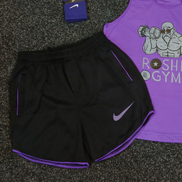 ست تاپ و شلوارک و جوراب ورزشی مردانه کد 1530 رنگ بنفش