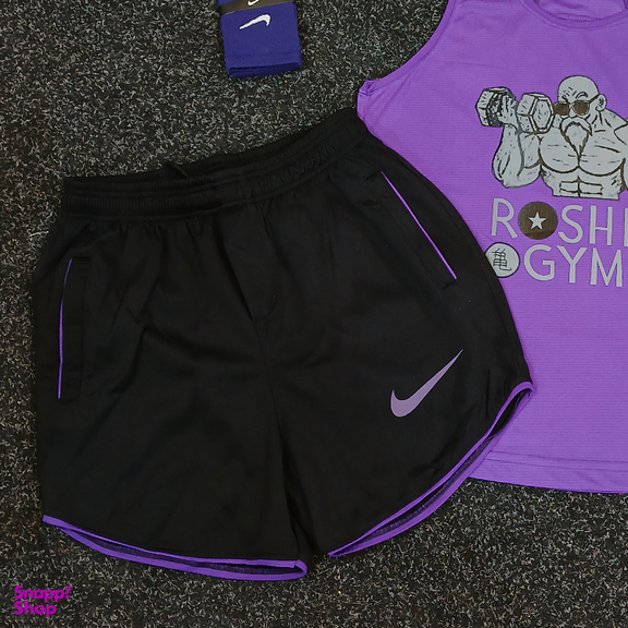 ست تاپ و شلوارک و جوراب ورزشی مردانه کد 1530 رنگ بنفش