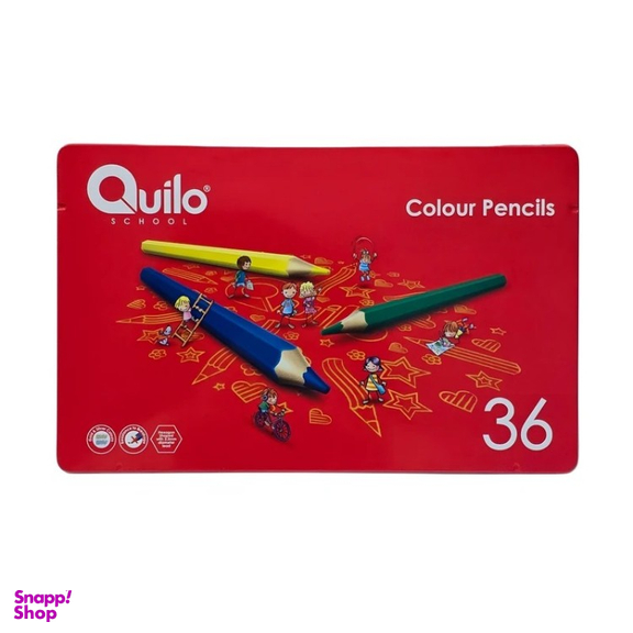 مداد رنگی 36 رنگ جعبه فلزی کوییلو کد Q36-Box Flat