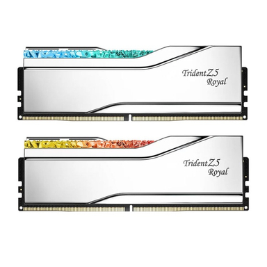 رم دسکتاپ جی اسکیل مدل TRIDENT Z ROYAL SILVER RGB DDR5 دو کاناله 6400MHz CL32 ظرفیت 16 گیگابایت بسته 2 عددی