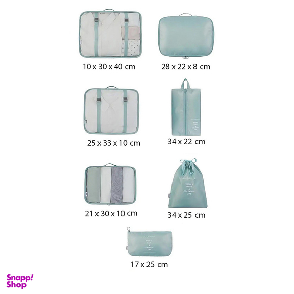 نظم دهنده ساک و چمدان تن تن مدل Colorful Life مجموعه 7 عددی