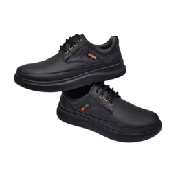 کفش طبی مردانه چرم ریباری مدل C1 رنگ مشکی