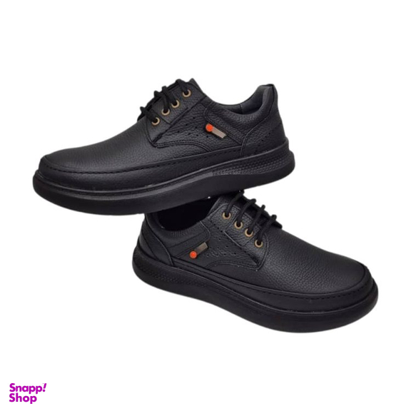 کفش طبی مردانه چرم ریباری مدل C1 رنگ مشکی