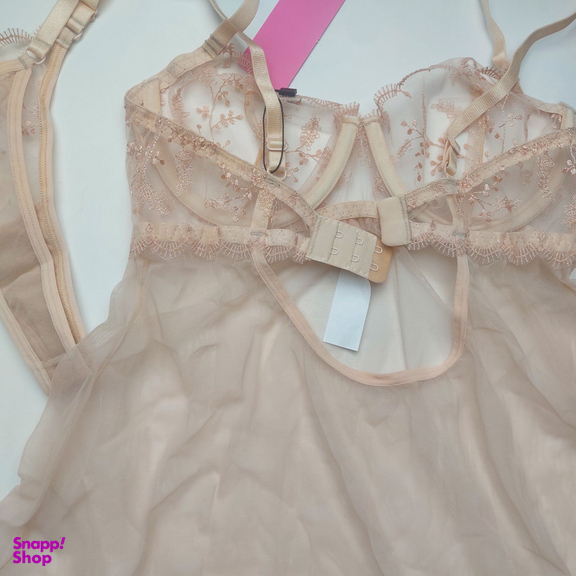 لباس خواب زنانه برتا مدل توری فنردار کد 2200C