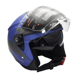 کلاه کاسکت بدون فک فلش مدل 852 matt blue-neon-green