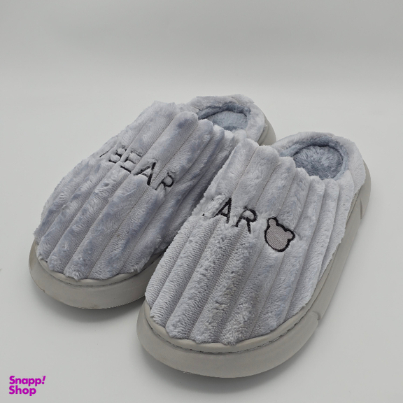 دمپایی حوله ای کد 6788 رنگ خاکستری روشن