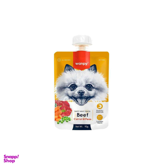 پودینگ سگ ونپی طعم گوشت حاوی هویج و نخودفرنگی وزن 90 گرم