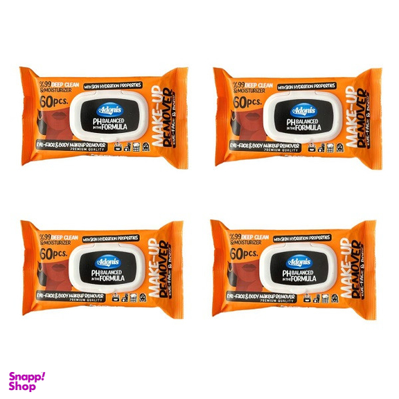 دستمال مرطوب آدونیس مدل 01 چهار بسته 60 عددی