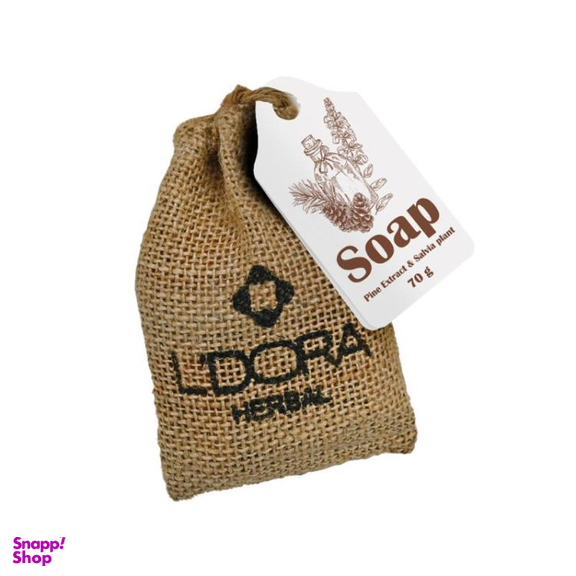 صابون گیاهی لدورا مدل عصاره کاج و مریم گلی هربال وزن 70 گرم