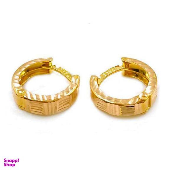 گوشواره طلا 18 عیار زنانه اپال گلد مدل حلقه ای تراش امگا کد SH0310