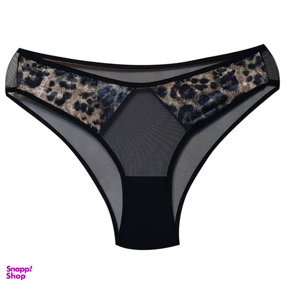 ست شورت و سوتین زنانه کارنا رز مدل فنردار پلنگی کد 4876-2043 رنگ مشکی