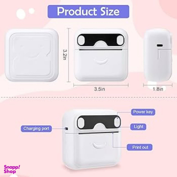 پرینتر حرارتی ناب سل مدل شارژی کد BLK-NAAB001 به همراه سه عدد رول کاغذی