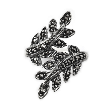 انگشتر نقره زنانه مدل برگ کد 12369