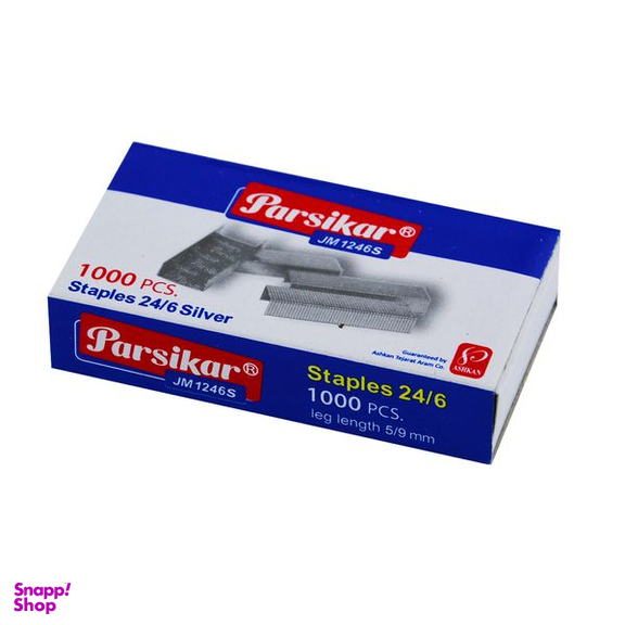 سوزن منگنه پارسی کار مدل استپلز کد 1246 سایز 24/6 بسته 1000 عددی