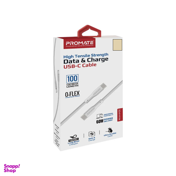 کابل تبدیل USB-C به USB-C پرومیت مدل XCORD-CC.W به طول 1 متر