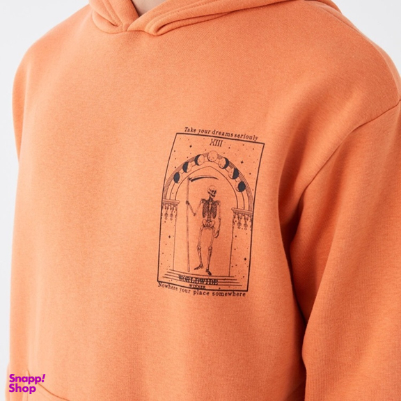 هودی مردانه ال سی وایکیکی مدل tera رنگ نارنجی