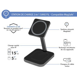 شارژر بی‌ سیم فورس مدل FPMSINDSTAND15WW MagSafe