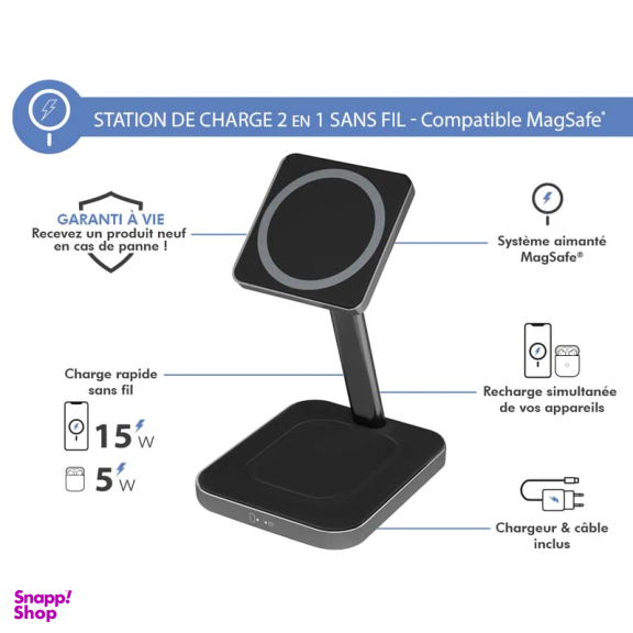 شارژر بی‌ سیم فورس مدل FPMSINDSTAND15WW MagSafe