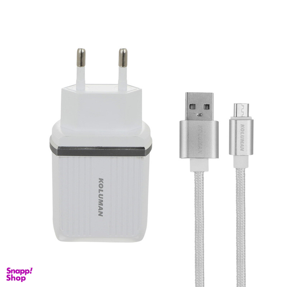 شارژر دیواری کلومن مدل KC-H605 به‌همراه کابل تبدیل MicroUSB