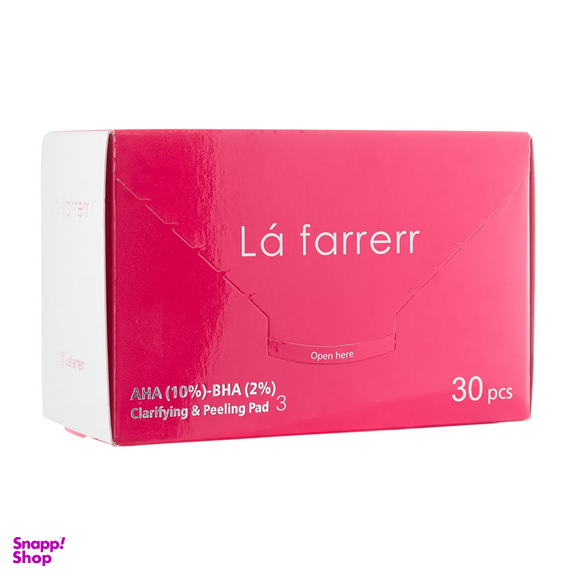 پد پاکسازی و لایه بردار پوست لافارر مدل شماره 3 حاوی AHA10% و BHA2% بسته 30 عددی