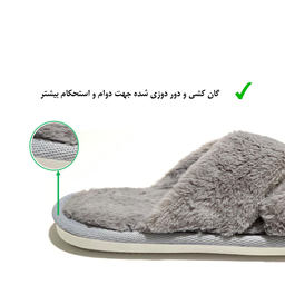 دمپایی روفرشی پولیشی زنانه نیکتا مدل ضربدری طوسی