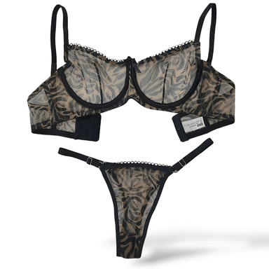 ست شورت و سوتین زنانه مکسوریا کد 1001 رنگ قهوه ای مشکی