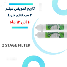 فیلتر تصفیه آب یخچال و فریزر بلوط مدل الیافی و کربن گیاهی BL 2500 G مجموعه 2 عددی