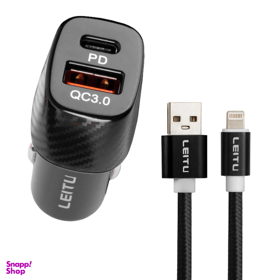 شارژر فندکی لیتو مدل LC-C22 20W به همراه کابل Lightning