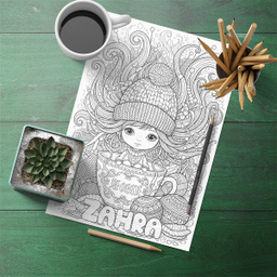 کاغذ رنگ آمیزی A4 لاژید مدل اسم زهرا بسته 10 عددی