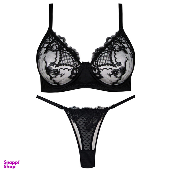 ست شورت و سوتین زنانه کارنا رز مدل فنردار کد 5167-5007 رنگ مشکی