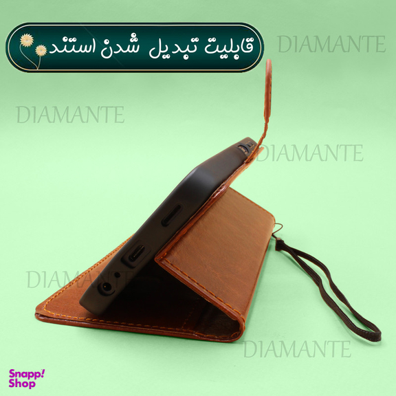 کیف کلاسوری دیامانته مدل Kiif_Bk مناسب گوشی موبایل سامسونگ Galaxy A16 به همراه بند آویز