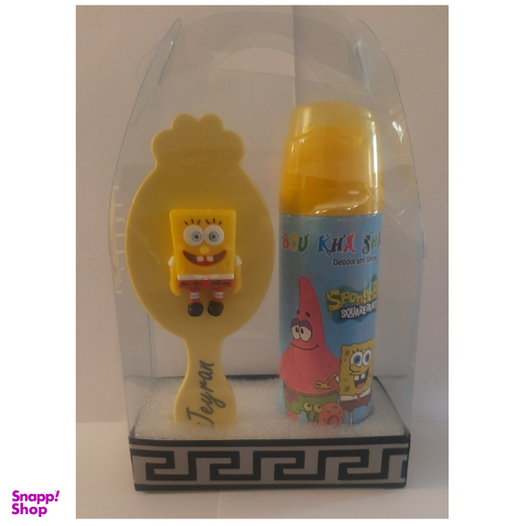 اسپری کودک بوخشا مدل باب اسفنجی حجم 200 میلی لیتر به همراه برس