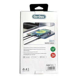 کابل تبدیل USB به microUSB/USB-C/ لایتنینگ گو-دس مدل GD-UC511 طول 1.2 متر