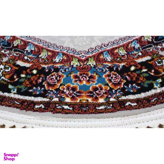 فرش ماشینی مدل گرد طرح ناردون زمینه فیلی