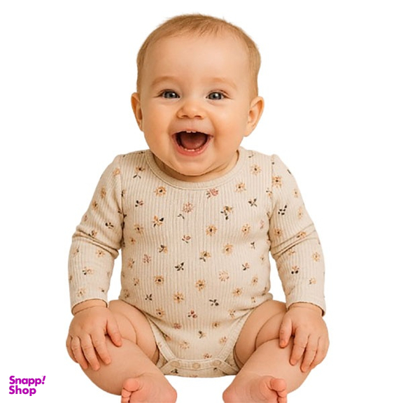 بادی دخترانه آستین بلند کبریتی نیم ایت کد 10091 طرح گل های اکلیلی