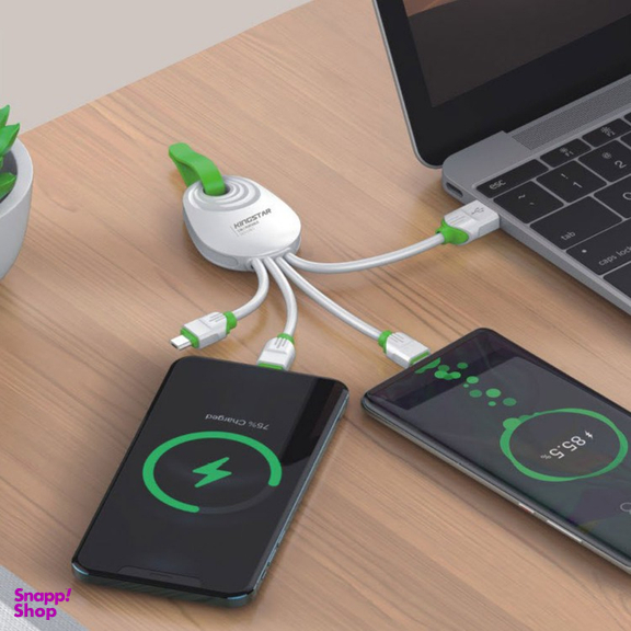 کابل تبدیل USB به Type-C/Lightning/MicroUSB کینگ استار مدل K305 طول 1 متر