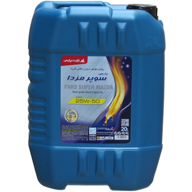 روغن موتور دیزلی نفت پارس مدل سوپر مزدا 25W-50 CG4 حجم 20 لیتر