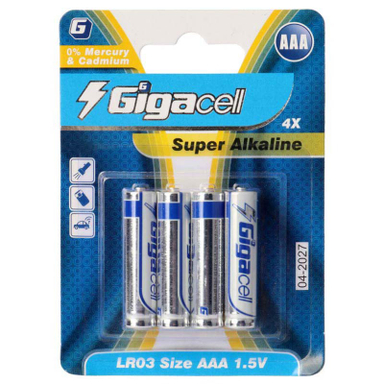 باتری نیم قلمی گیگاسل مدل Super Alkaline LR03 1.5V AAA بسته 4 عددی