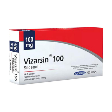 قرص اکتوورکو ویزارسین سیلدنافیل 100 بسته 4 عددی