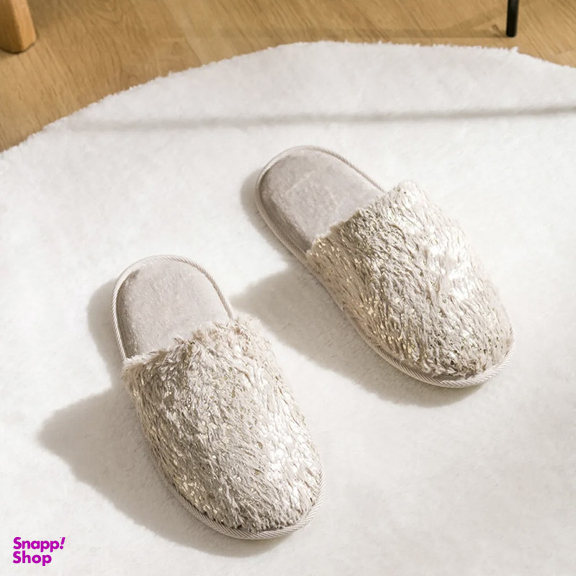 دمپایی حوله ای زنانه ال سی وایکیکی مدل سوپر شاینی استپ دار